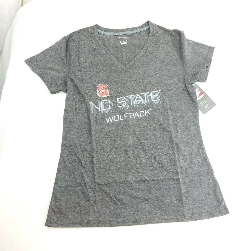 Champion Womens Gray Heathered NC State Wolfpack Pullover T Shirt Size Large